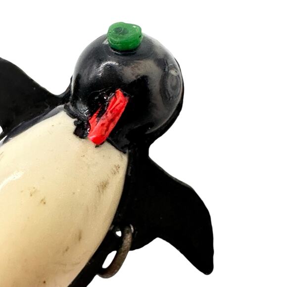 Vintage Celluloid Dual Penguin Brooch Scatter Pins Sweet but flawed - Picture 4 of 9